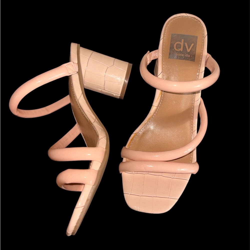dv by Dolce Vita Blush Pink Strappy Block Heel Sandals 7